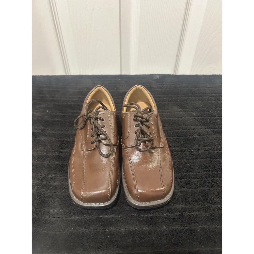 Smartfit Boys Brown Dress Oxford Shoes Lace Up Church Wedding Size 13 Youth
